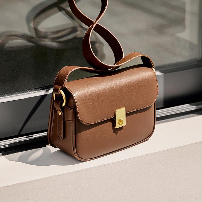 Mrs. Qiao Bag Women 2025 New Versatile Crossbody Bag High-End Small Square Bag Genuine Leather Women's Shoulder Bag