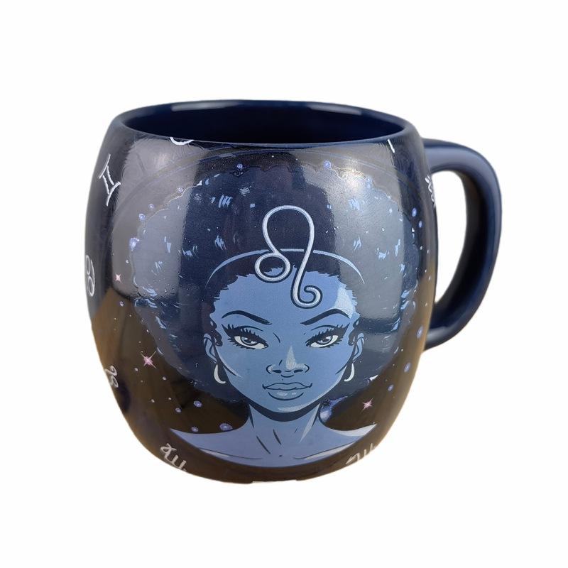 Ceramic Potbelly Cup, Twelve Zodiac Signs, Children's Mug, Trendy Fashion Cup, Coffee Cup for Men and Women, Couple
