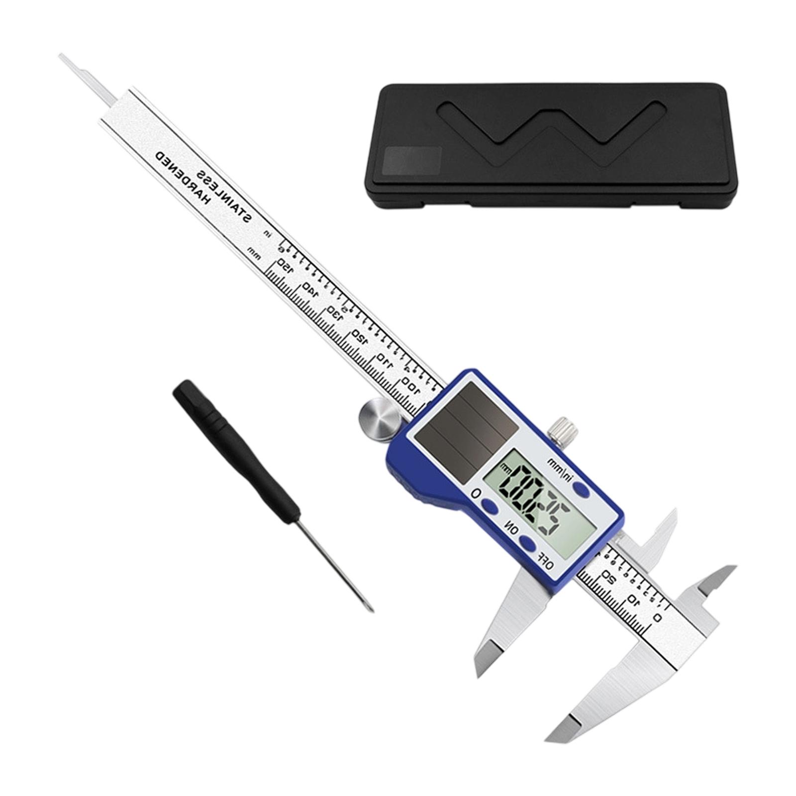 

150mm Solar power Digital Calipers Steel Construction Double Energy Source Accuracy Tool Easy to Use For Workshop Use 1
