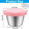 70ML 6Pcs Salad Dressing Container Set Portable Stainless Steel Small Condiment Containers with Silicone Lids Leakproof Dipping