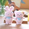 Cute Bunny Plush Keychain Ultra-soft Short Plush Stuffed Animal Backpack Accessory