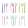 48pcs/Set Plastic Cutlery Spoons Forks Knife Flatware Reusable Tableware Disposable Plastic Tableware Knife, Fork And Spoon