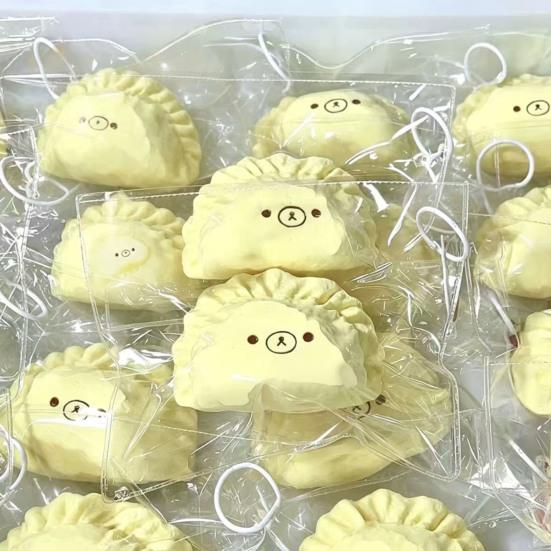 Medvídek na odbourání stresu knedlík hračka, Hračka knedlík s pomalým vracením, Senzorická hračka falešný knedlík pro relaxaci úzkosti