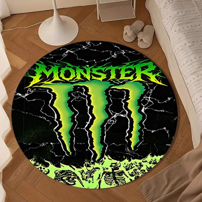 Leistungsstarkes Energy Drink Logo Runde Matte Heimdekoration, Stuhlmatte Für Wohnzimmer, Schlafzimmer, Fußmatte Heimdekoration Geburtstagsgeschenk Weihnachtsgeschenke