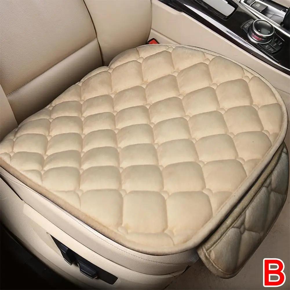1pc Car Winter Plush Half Pack Without Backrest Cushion Cushion Comfortable Versatile Non-slip Car Fordurable Decorati X1g4