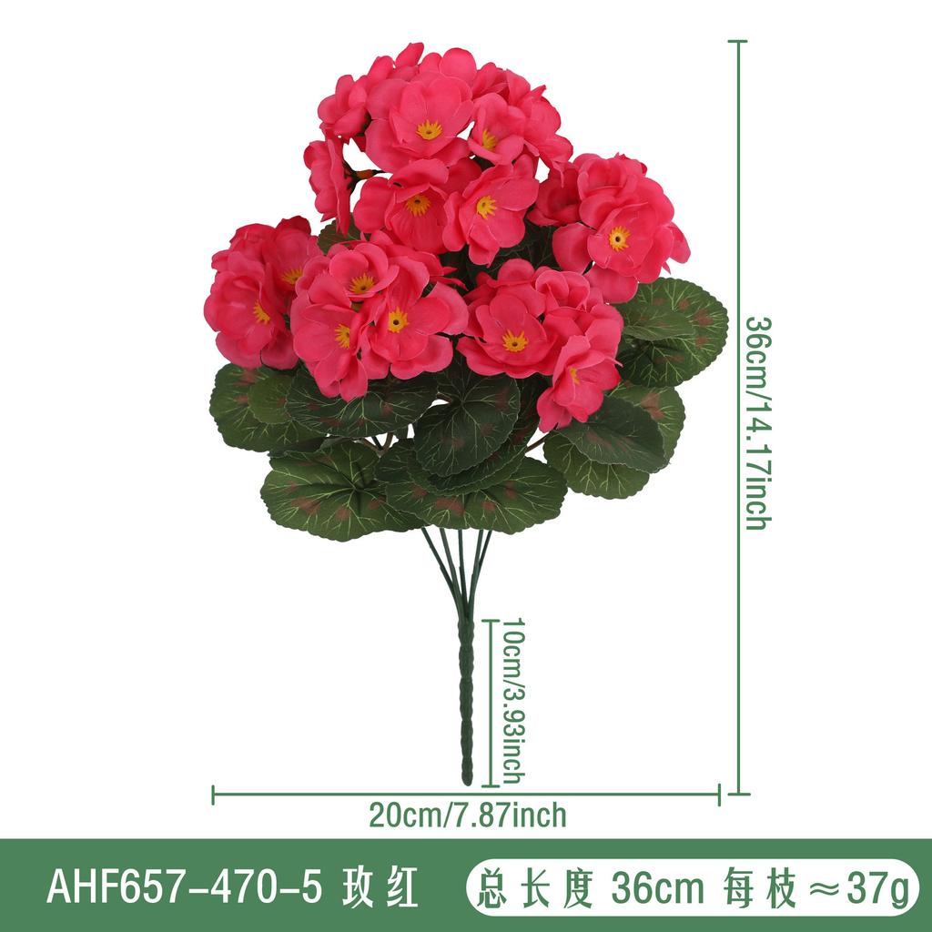 Wind Simulation Begonia Flower Fake Flower Home Living Room Geranium Silk Flower