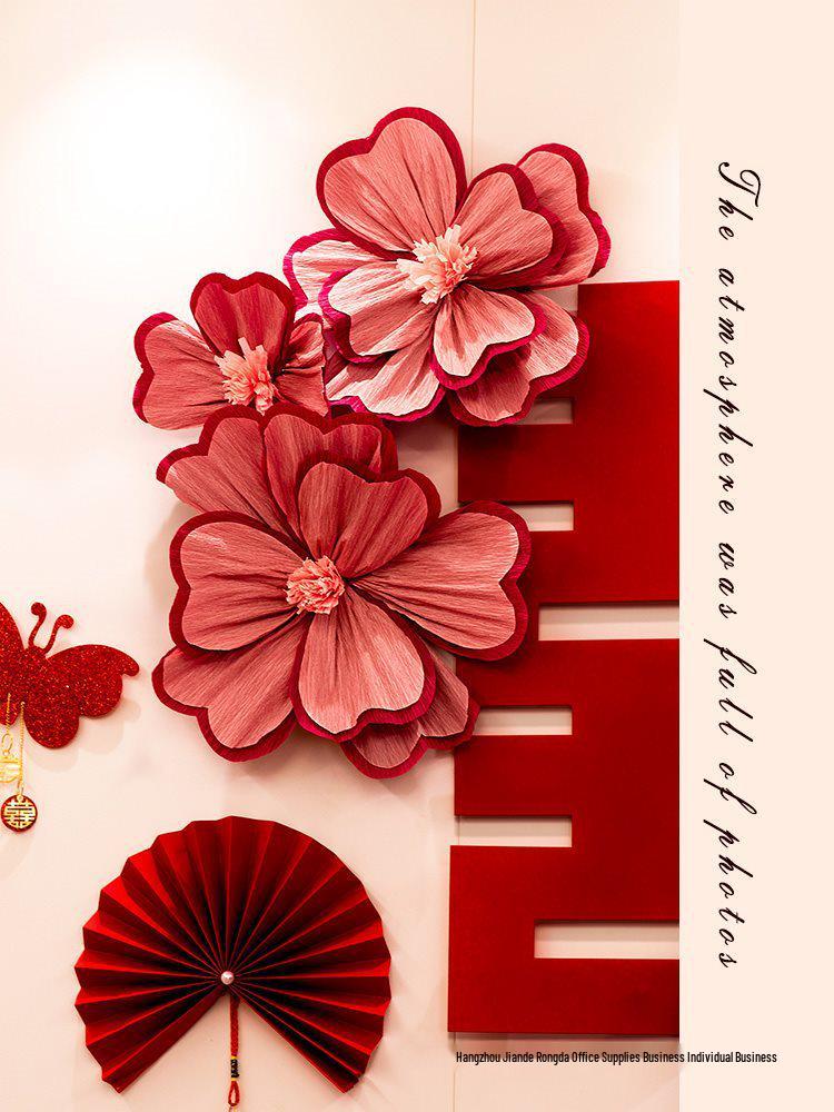 Wedding Crepe Paper Flower Decoration: Bedside, Bedroom, Wall Decor for Engagements & Weddings