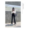 Stretch High-waisted Skinny Jeans with Slit Front