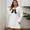 Women S Plus Size V Neck Twist Knit Long Sleeve Solid Dress Winter