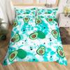 Avokado Dynetrekk sett for barn Kawaii Sengesett Cute Fruits Dynetrekk Twin Size Tropical Botanical Cartoon Quilt Cover