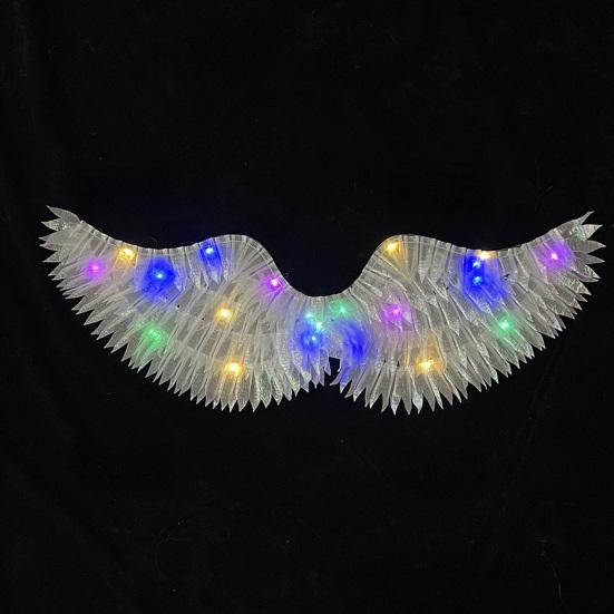Kids Angel Wings Costume Prop Lighting Up Feather Wings Lightweight Fairy Wings for Cosplay Christmas Pageant And Stage Performance