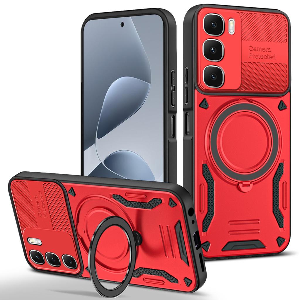 For Infinix Hot 60i 4G / 60 5G Magnetic Case Shockproof TPU + PC Phone Back Cover with Kickstand