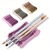 5 Grids Nail Art Painting Brush Holder Nail Brush Rack Drawing Pen Rest Holder Brush Display Holder Electroplating Purple