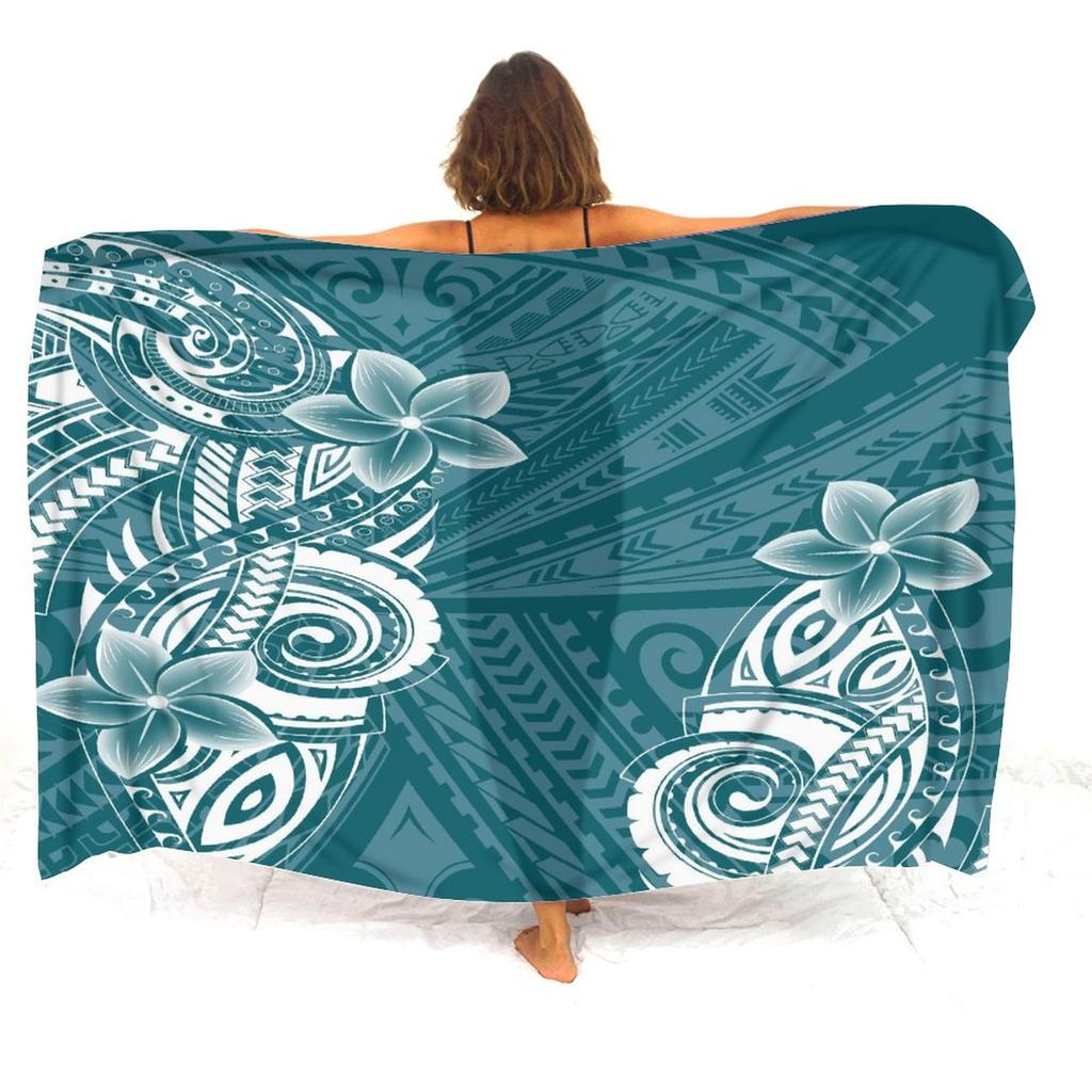 Soft And Comfortable Fabric Summer Beach Holiday Sun Sarong All-In-One Cover Coat Polynesian Print Tailored Women'S Sarong