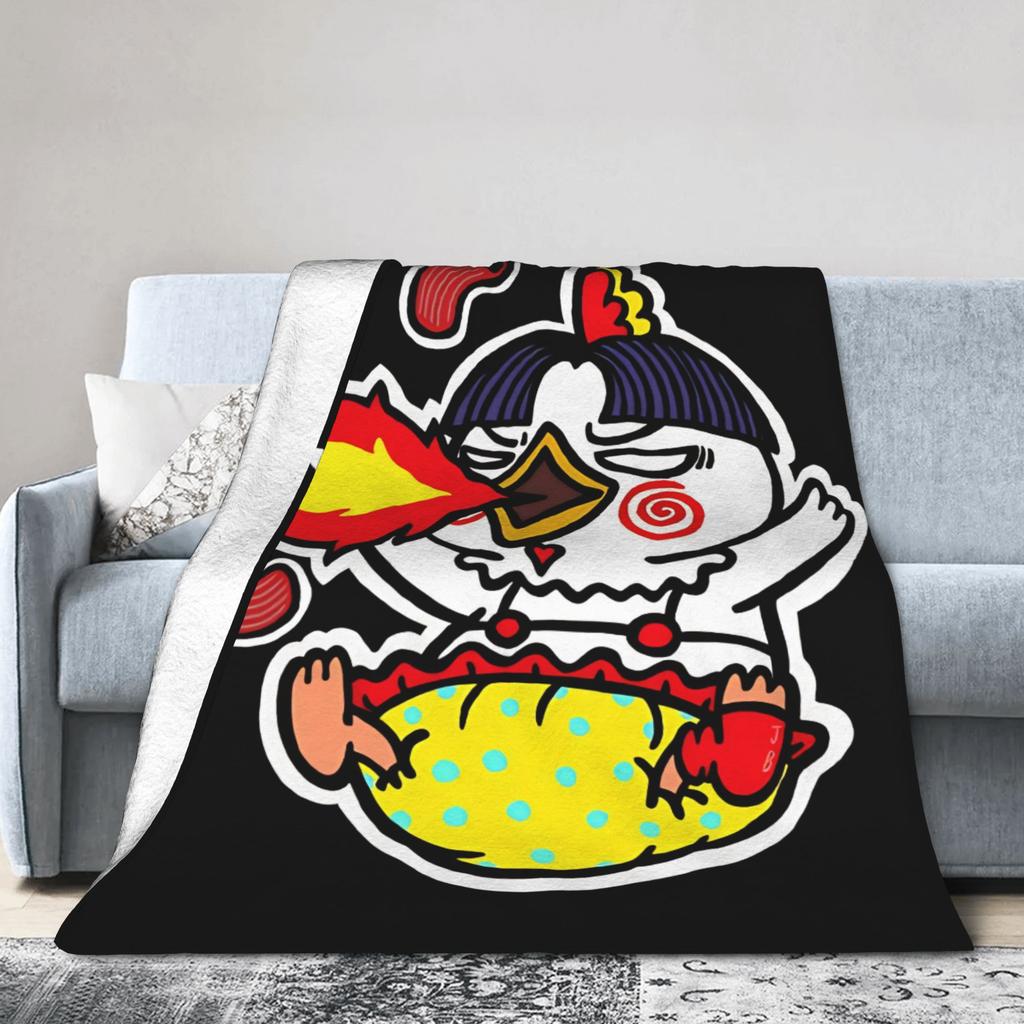Buldak Ramen Chicken Flannel Blanket Autumn  Super Warm Throw Blanket for Kids Living Room Pattern Bedspread Sofa Bed Cover