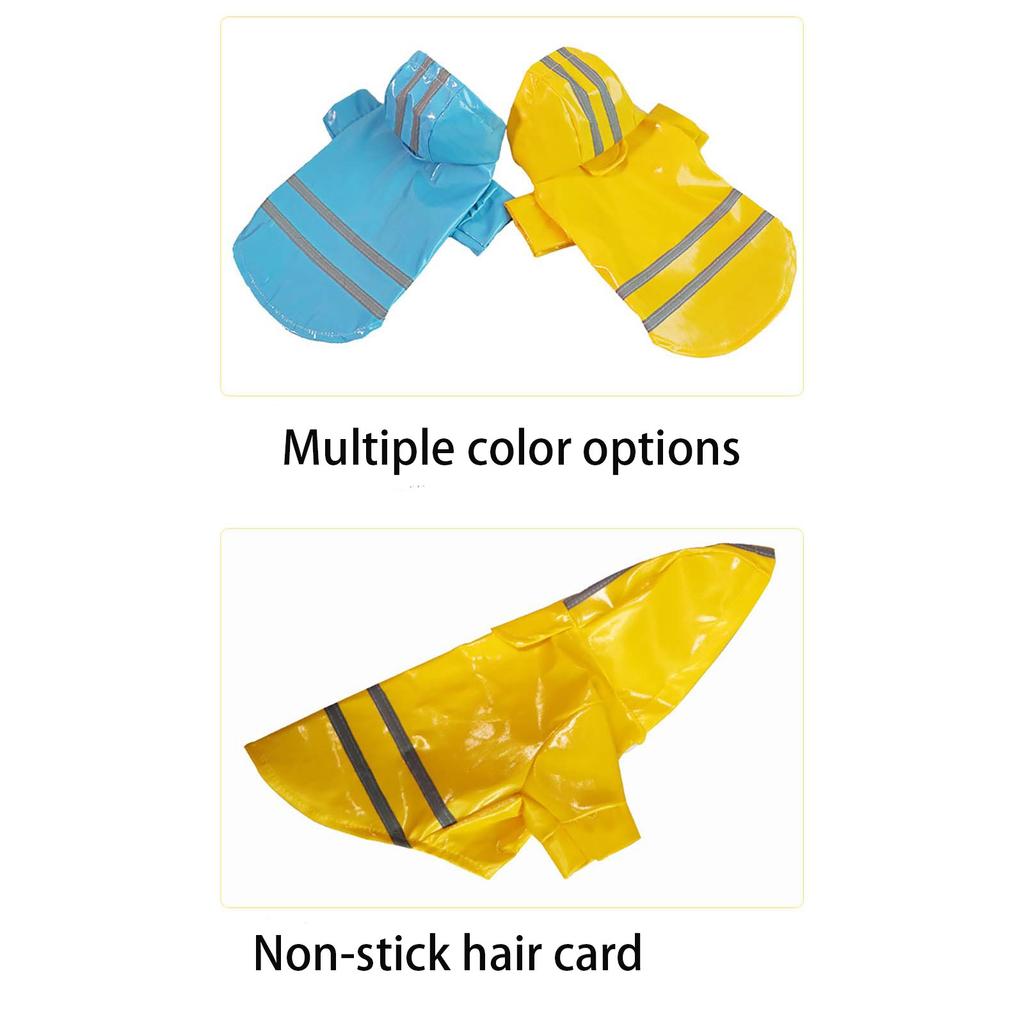 Pet PU Raincoat Dog Raincoat Small Medium Dog Reflective Waterproof Snowproof Puppy Clothes