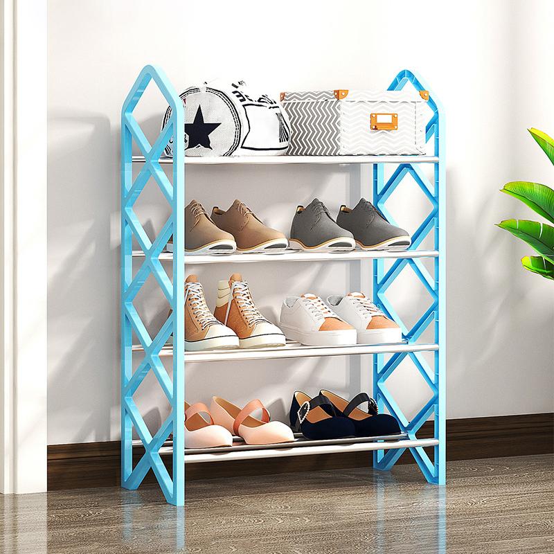 

Органайзер для обуви Полка Четырехъярусная обувная полка, Простая и компактная полка для хранения у входа в дом синий
