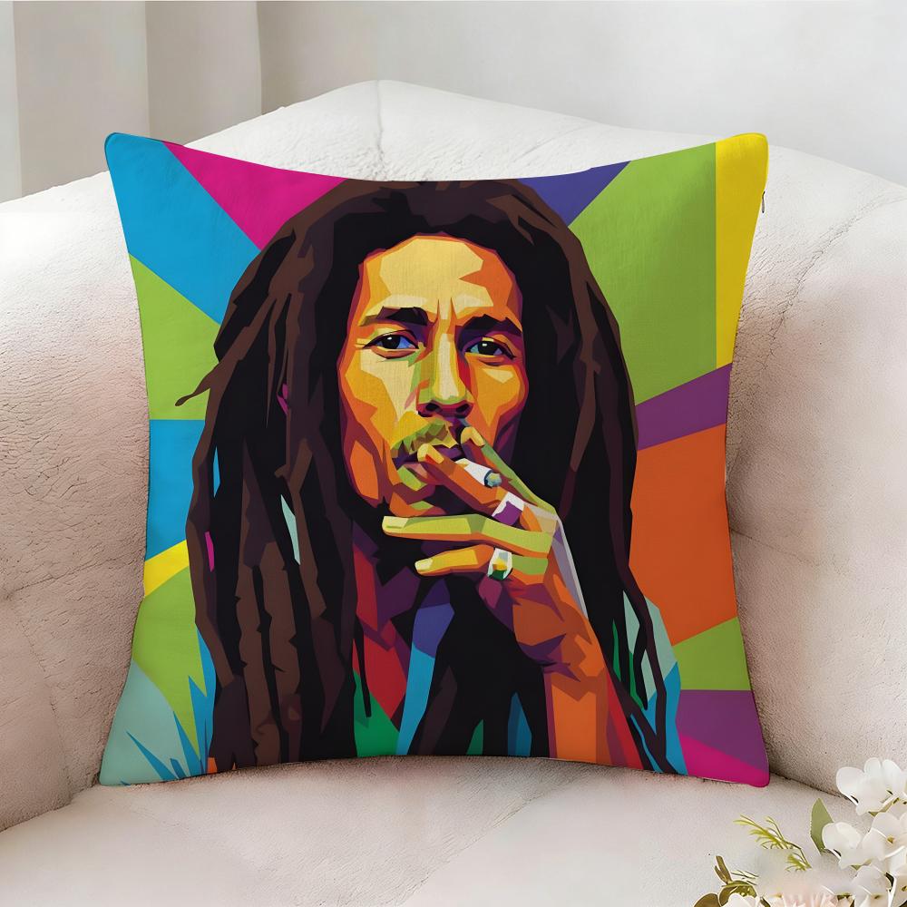 Bob M-Marley Singer Pillow Case Pillowcase, Double-sided Printed, Sofa Cushion, Bedroom Headboard Pillow