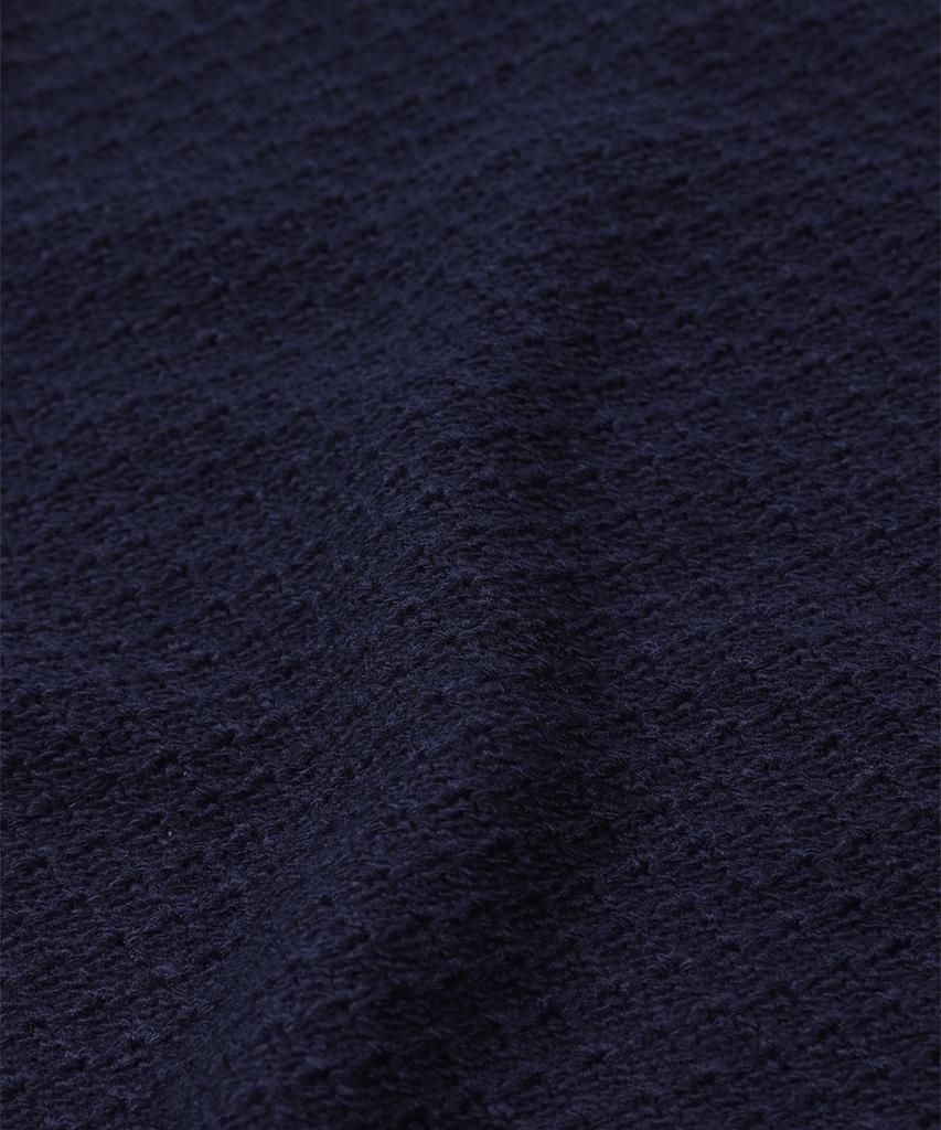 PANICALE Roll Neck Honeycomb Wool Blend Sweater [Navy]