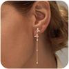 Gold Dangle Earrings for Women,Prom Jewelry Dainty Earring 14K Gold Plated Drop Earrings for Women Trendy Hypoallergenic CZ Dangling Earring