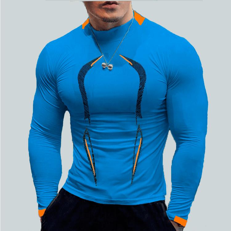 Summer Men's Fitness Training Breathable Quick Drying Clothes Men's Sports Fashion Long Sleeved T-shirt
