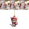 Adorable 2d Acrylic Cat Cup Ornament Creative Cartoon Decoration For Cars And Christmas