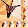 2 Pcs Women Thong Floral Embroidery See-through Lace Briefs Low Waist Hollow Out Elastic Wedding Night Bedroom Lady Underpants