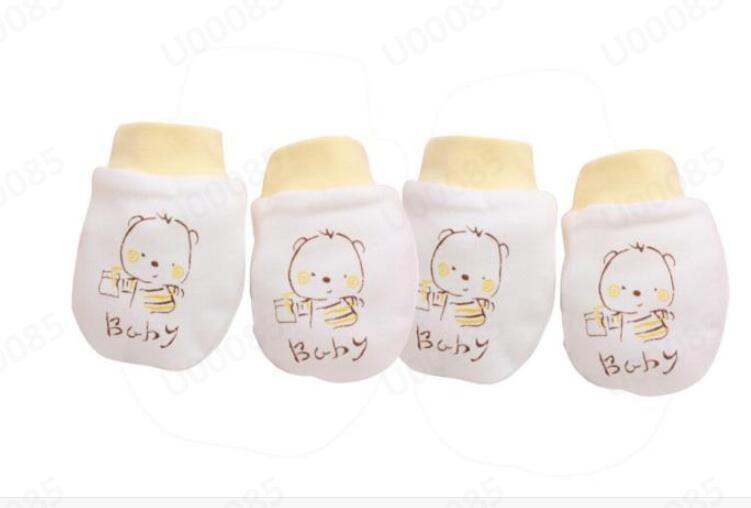 

2 Pairs Cute Cartoon Baby Infant Boys Gitls Scratch Mittens Soft Glovess YE жёлтый