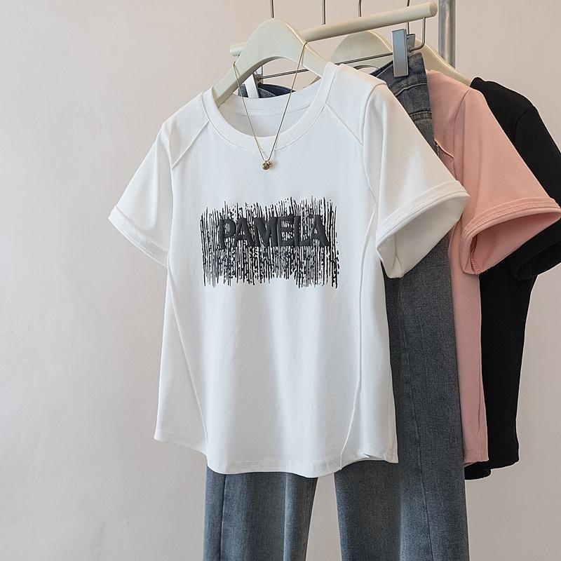 T-shirt for Women Summer Large Size T-shirt Soft Loose Printed Casual Comfortable Pullover T-shirt Top