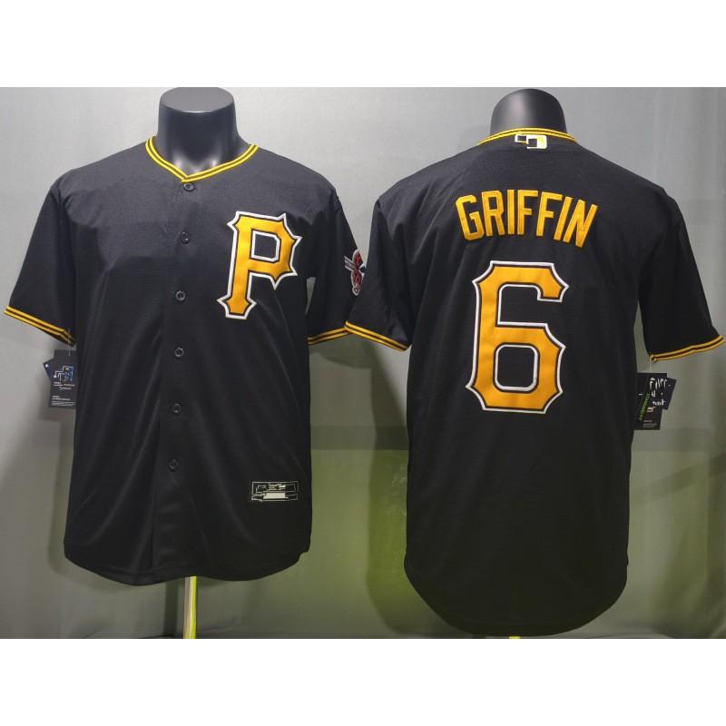 Pittsburgh Pirates Baseball Jersey Men Women Short Sleeve Black Embroidered 6 GGRIFFIN Sportswear