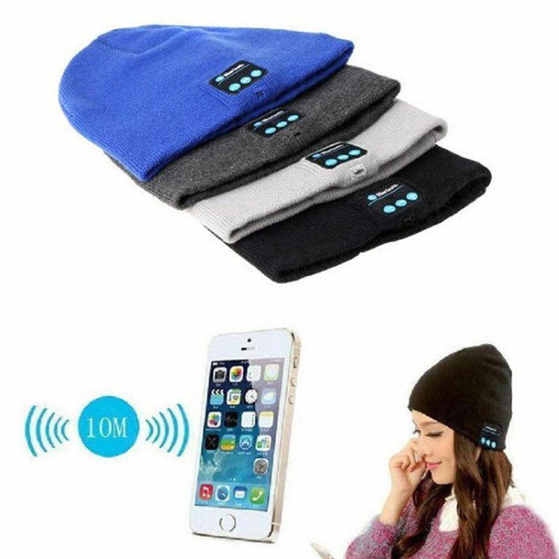 Soft Warm Beanie Hat Bluetooth Smart Cap With Wireless Headphone Set And Speaker Mic