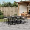 VidaXL 9-piece Garden Dining Set Cushions Black Braided Resin, Outdoor Dining Set, Dining Furniture of 3295025