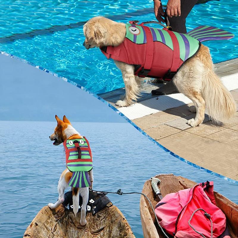 Pet Dog Life Jacket Enhanced Buoyancy Small Dogs Swimming Clothes Safety Vest with Handle for Medium Large Dog Surfing Costume