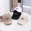 Deep Top Lengthened Along Embroidered Letters Baseball Cap Women'S Spring And Summer Versatile Face Small Wide Brim Peaked Cap Men