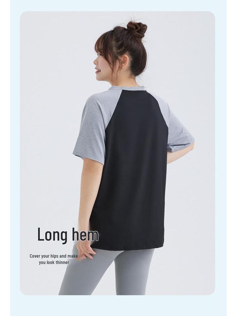 Women's Plus Size Quick-Dry Short Sleeve Yoga and Running Top