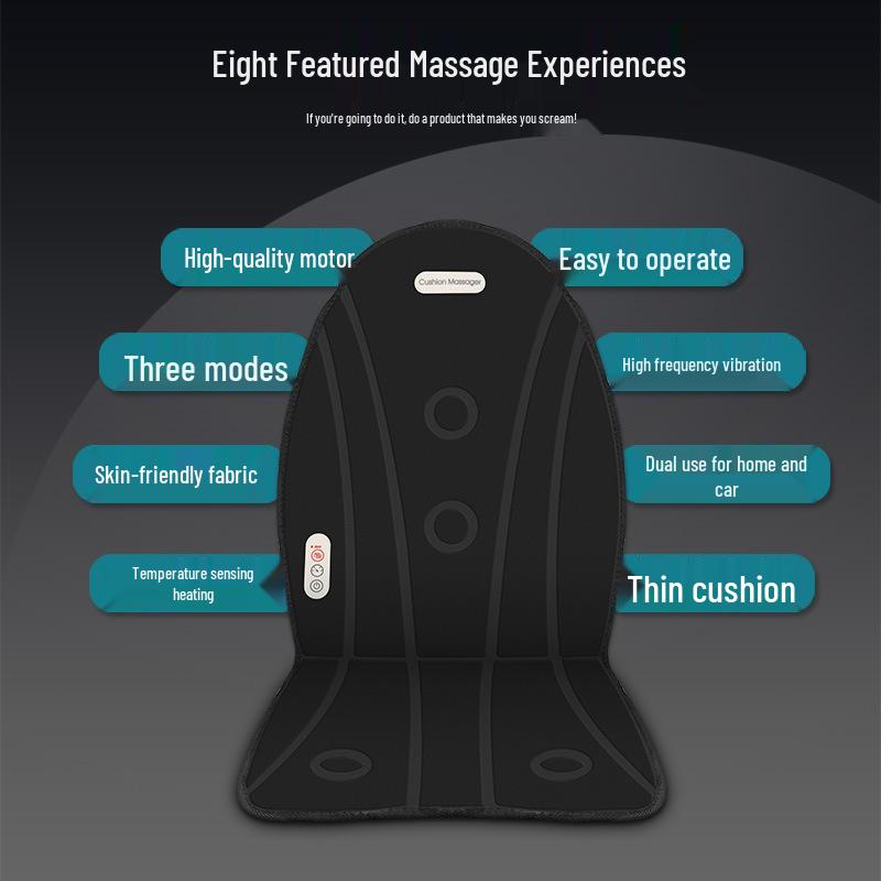 Heated Massage Seat Cushion for Office, Car & Winter Use - Vibrating Lumbar Support with Heat Therapy