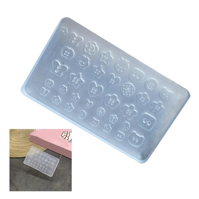 Silicone Nail Art Molds Button Shape Nail Art Template Molds Silicone Texture for Beauticians and Nail Art Learner