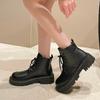 Fashion Women's Shoes 2024 Brand Ankle Women's Boots Classics Modern Boots Women Round Toe Front Lace-up Low Heel Plus Size Ladies Shoes