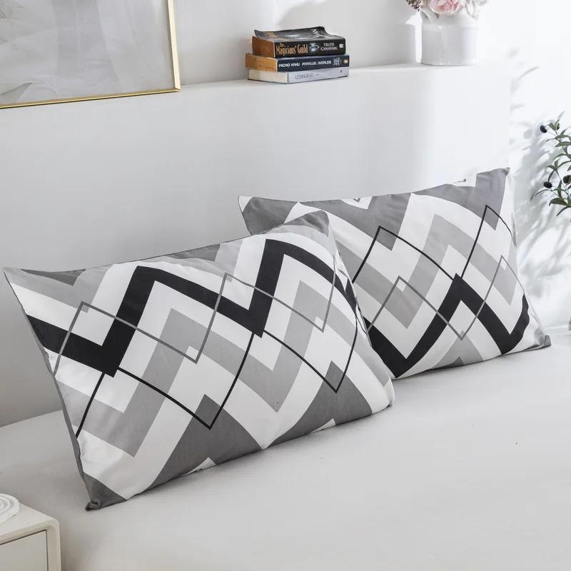Comforter Abstract Geometric Full Queen Size Wave Pattern Bedding Set Farmhouse Comforter Microfiber Chevron