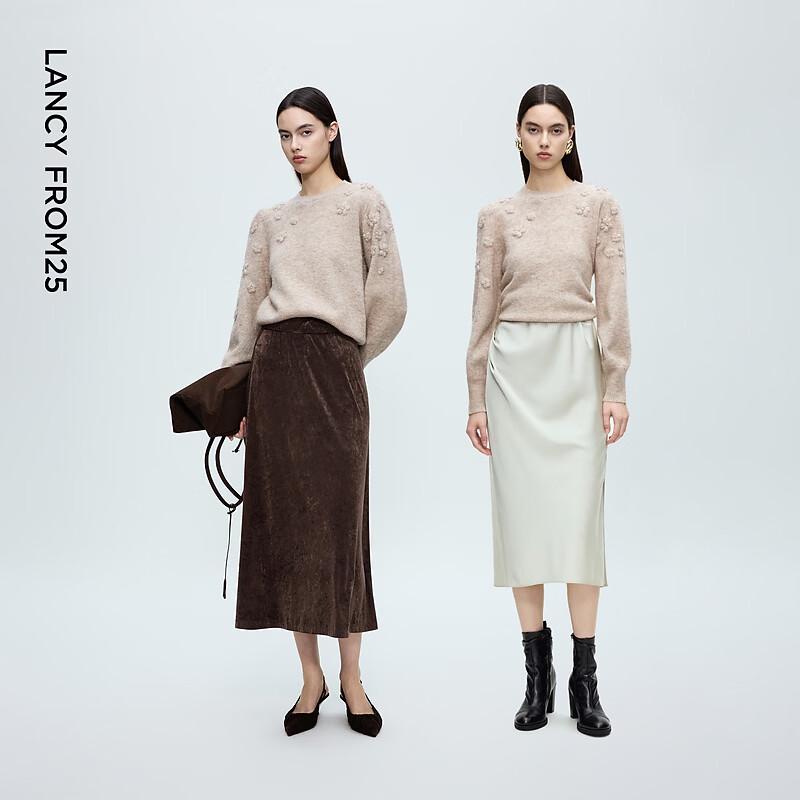 Langzi Women's French Retro Knitted Pullover Sweater