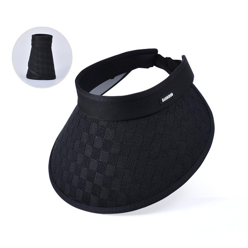 

Summer Sun Hat For Women Big Brim Airy Polyester Outdoor Sunshade For Beach And Casual чорний