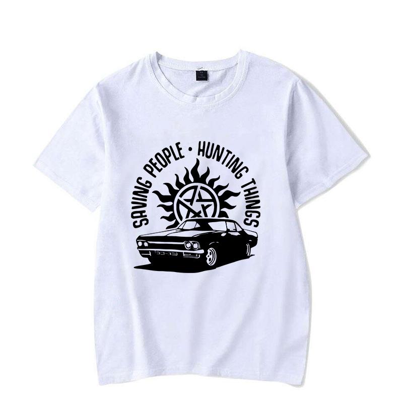 Vtipné tričko s potiskem Supernatural Dámské Pánské Ležérní Osobnostní Tričko Unisex Letní Písmenové Tričko Topy