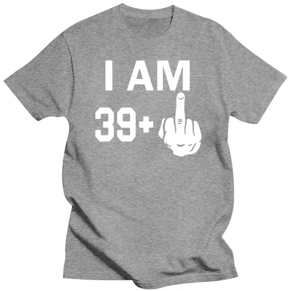 Men's T-Shirt I Am 39 Middle Finger 40th Cool Funny Birthday Gifts Idea T Shirt for Man Husband Daddy Father's Day Present
