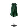 Parasol extérieur rectangulaire double face de 4,5 m avec manivelle (vert foncé) (sans pied)