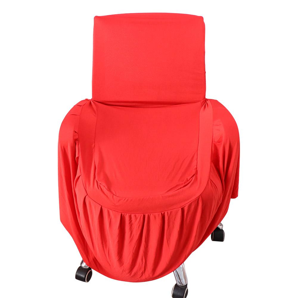 Stretchy Pleated Skirt Chair Covers Solid Color Chair Protective Case Removable Seat Cover  Hotel