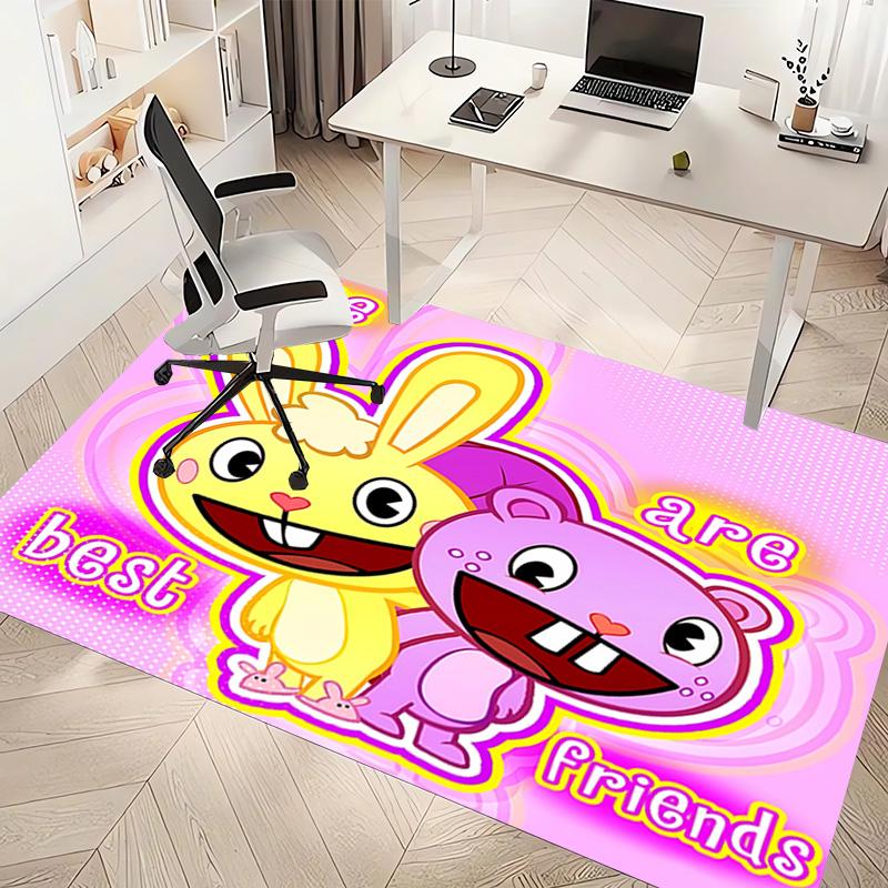 1pc Happy Tree Friends4 Print Area Rug - Soft, Washable Non-Slip Indoor Mat, Living Room, Home Office Decorative Rug,Office Decorative