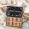 Elegant Dawn Floral Wooden Stamp Set - Retro Rhyme Series for Journal Decoration