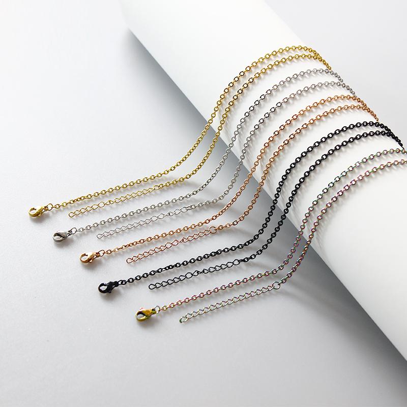 60pcs 1.5mm-4mm Width 40-60cm Length Stainless Steel Necklace Chain Pendant Hang Charms Women Jewelry Making DIY Accessories