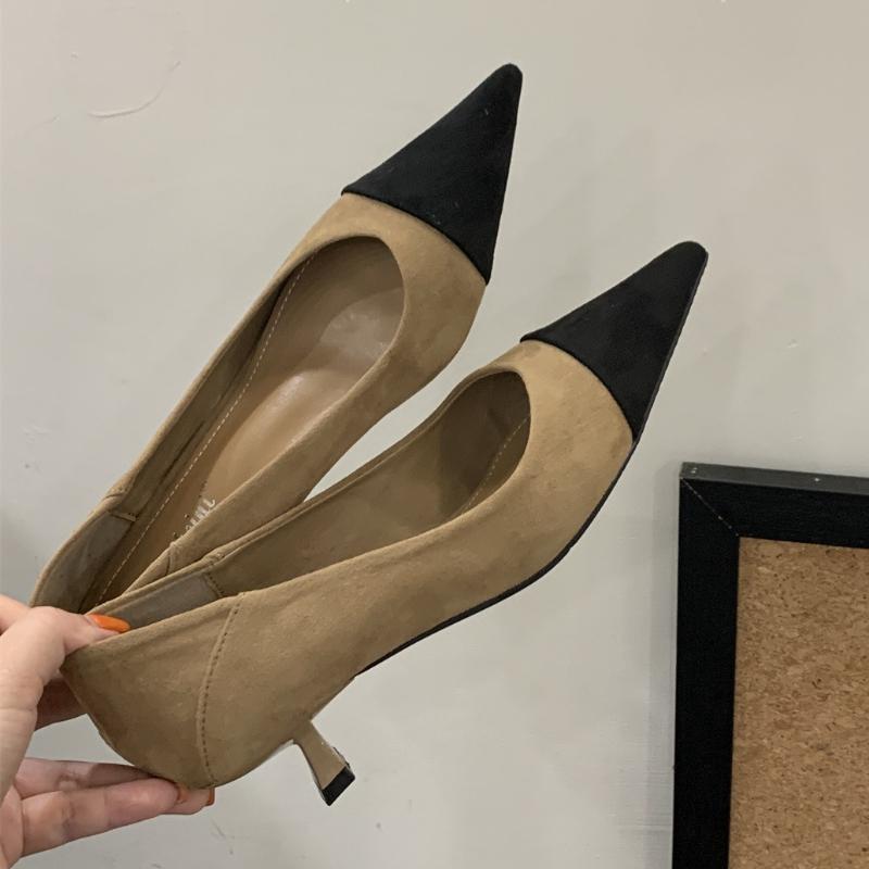 Fashion Fashion Leopard Print Pointed Toe High Heels Women Comfortable Shallow Kitten Heel Brand Designer Shoes Elegant Office Shoes