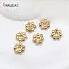 DIY Jewelry Accessories 14k Gold Plated Brass Spacer Beads 6mm Flower Bead Caps Separator For Bracelet Making Supplies